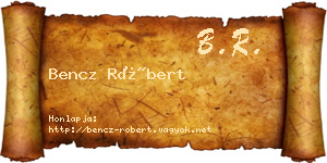 Bencz Róbert névjegykártya