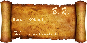 Bencz Róbert névjegykártya